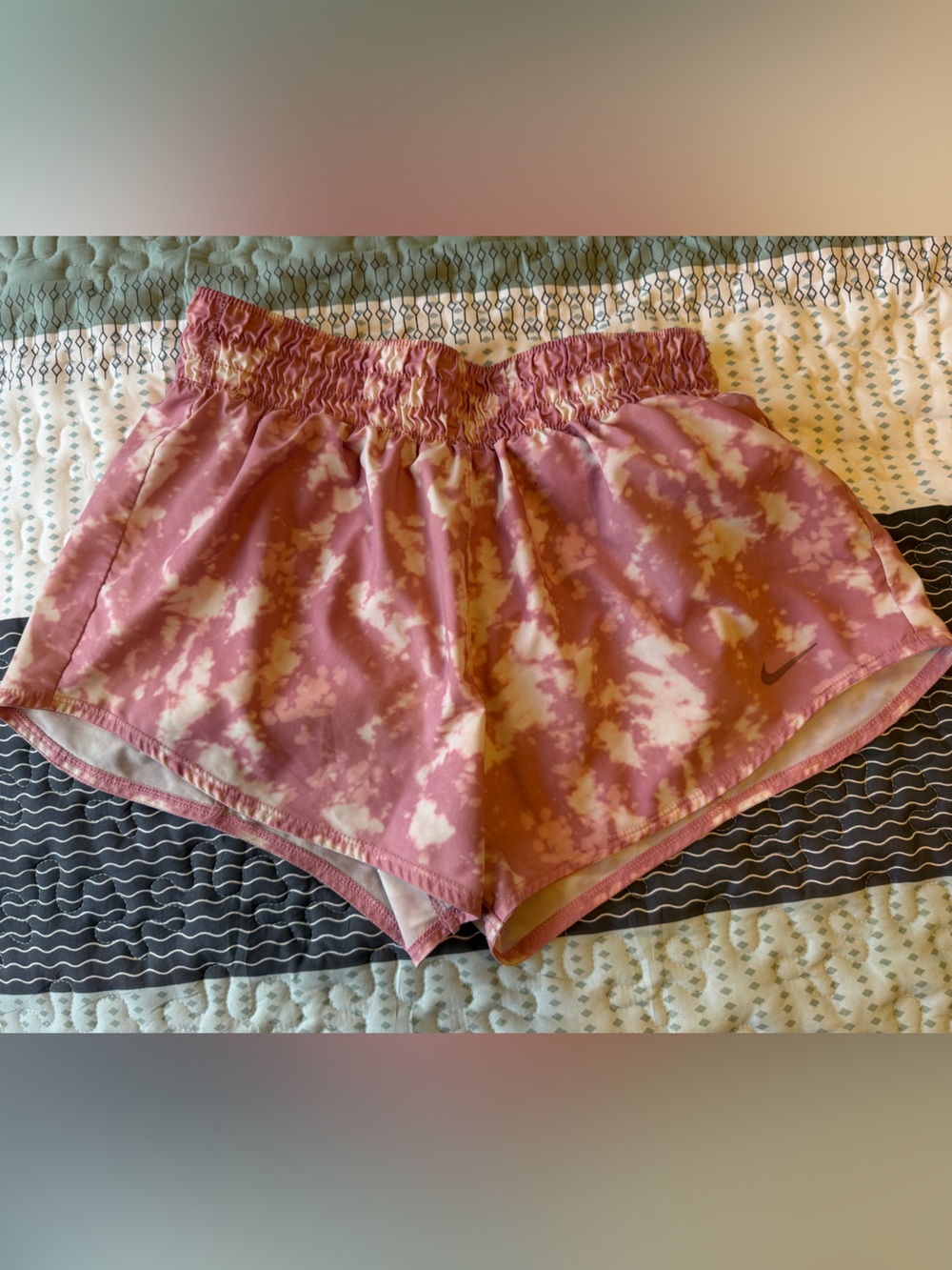 Nike Women's Rose Pink Tie-Dye Athletic Shorts